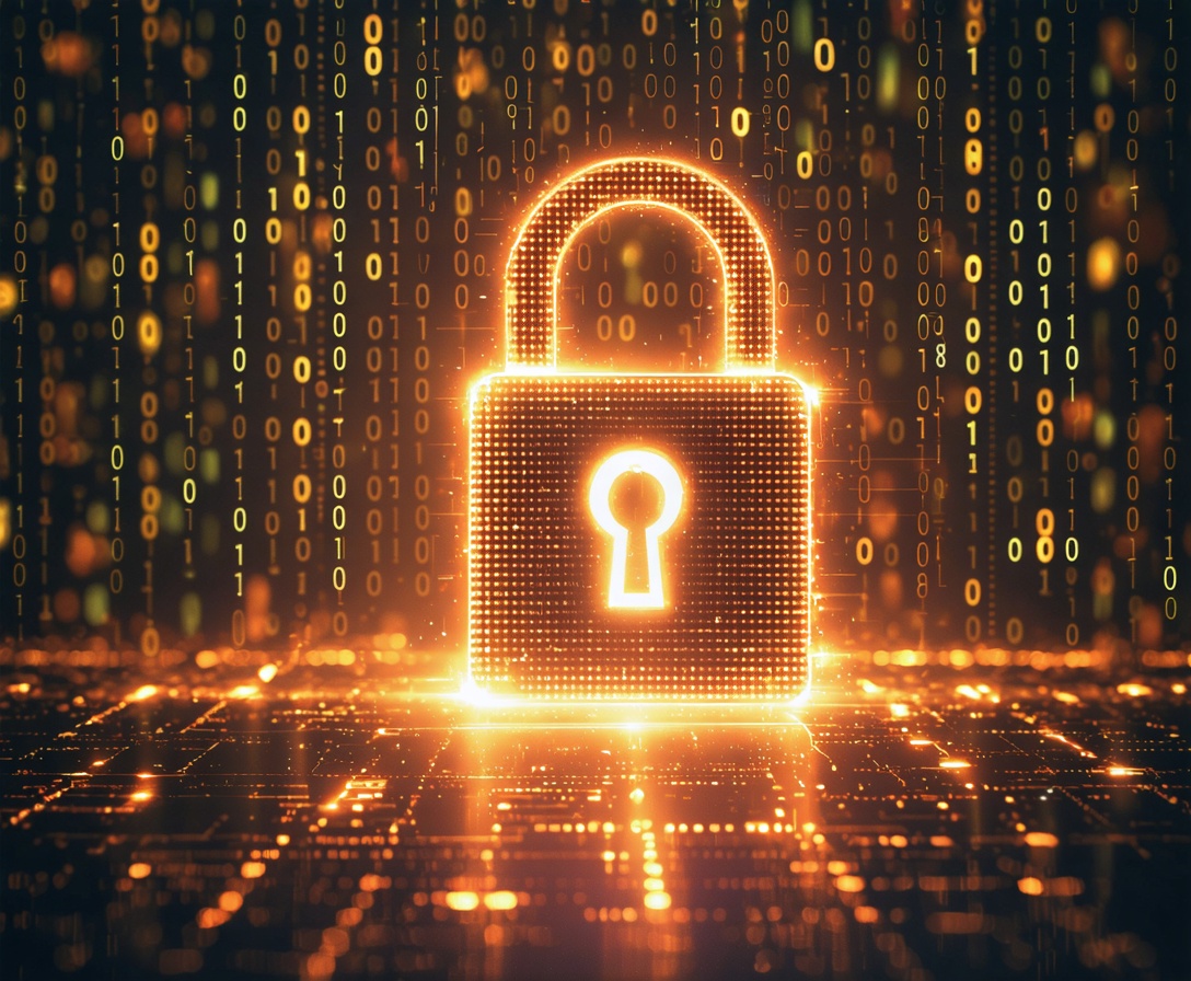 Абстрактное изображение цифрового замка и защиты данных