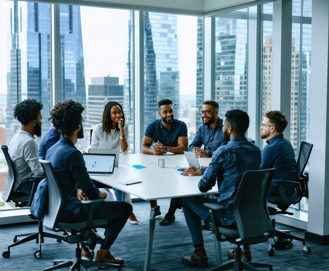 Студенты работают в команде на хакатоне